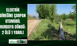 Elektrik direğine çarpan otomobil hurdaya döndü; 2 ölü 1 yaralı
