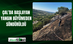 Çal’da başlayan yangın büyümeden söndürüldü