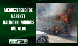 Merkezefendi’de Hareket Halindeki Minibüs Kül Oldu