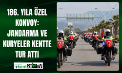 186. Yıla Özel Konvoy: Jandarma ve Kuryeler Kentte Tur Attı