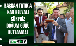 Başkan Tatık’a kar helvalı sürpriz doğum günü kutlaması