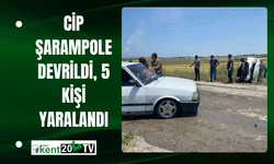 Cip Şarampole Devrildi, 5 Kişi Yaralandı