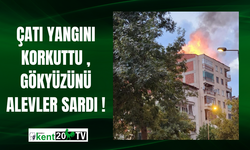 Çatı yangını korkuttu , gökyüzünü alevler sardı !