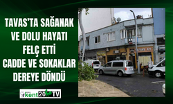 Tavas’ta Sağanak ve Dolu Hayatı Felç Etti: Cadde ve Sokaklar Dereye Döndü