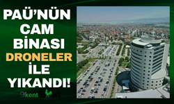 Denizli Pamukkale Üniversitesi (PAÜ) Hastanesinin yıllardır temizlenmeyen 14 katlı hizmet binasının camları dron ile yıkandı.