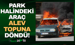 Park halindeki araç alevlere teslim oldu!