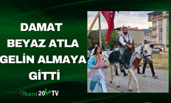 Damat Beyaz Atla Gelin Almaya Gitti