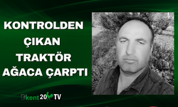 Kontrolden Çıkan Traktör Ağaca Çarptı