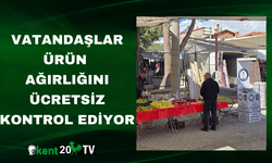 Vatandaşlar ürün ağırlığını ücretsiz kontrol ediyor
