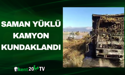 Saman Yüklü Kamyon Kundaklandı