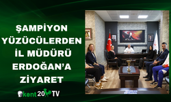 Şampiyon Yüzücülerden  İl Müdürü Erdoğan’a Ziyaret