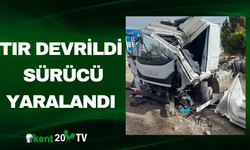 Tır Devrildi, Sürücü Yaralandı