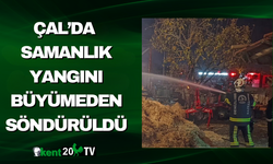 Çal’da Samanlık Yangını Büyümeden Söndürüldü