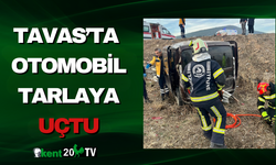 Tavas’ta Otomobil Tarlaya Uçtu