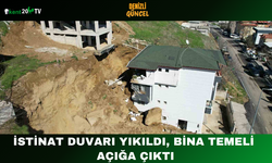 İstinat Duvarı Yıkıldı, Bina Temeli Açığa Çıktı