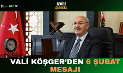 Vali Köşger’den 6 Şubat Mesajı