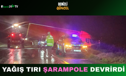 Yağış Tırı Şarampole Devrirdi