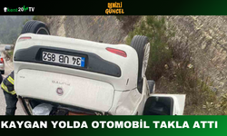 Kaygan Yolda Otomobil Takla Attı