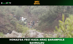 Honaz’da Feci Kaza Araç Şarampole Savruldu
