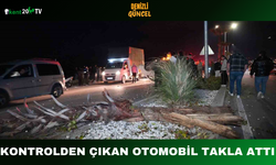 Kontrolden Çıkan Otomobil Takla Attı