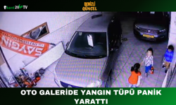 Oto Galeride Yangın Tüpü Panik Yarattı