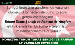 Honaz’da Tohum Takas Şenliği ve Rahvan At Yarışları Ertelendi