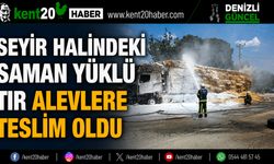 Seyir Halindeki Saman Yüklü Tır Alevlere Teslim Oldu
