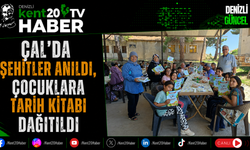 Çal'da Şehitler Anıldı, Çocuklara Tarih Kitabı Dağıtıldı