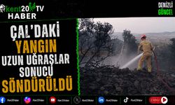 Çal'daki Yangın Uzun Uğraşlar Sonucu Söndürüldü
