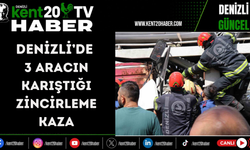 Denizli’de 3 aracın karıştığı zincirleme kaza