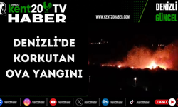 Denizli’de korkutan ova yangını