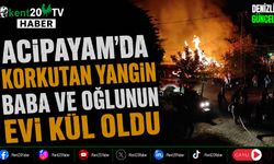 Acıpayam'da Korkutan Yangın Baba ve Oğlunun Evi Kül Oldu