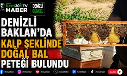 Denizli Baklan'da Kalp Şeklinde Doğal Bal Peteği Bulundu
