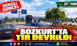 Bozkurt’ta tır devrildi