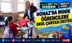 Honaz'da minik öğrencilere okul çantası desteği
