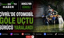 Çivril’de otomobil göle uçtu, sürücü yaralandı