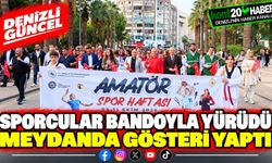 Sporcular bandoyla yürüdü, meydanda gösteri yaptı