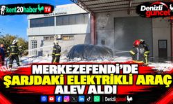 Merkezefendi'de şarjdaki elektrikli araç alev aldı