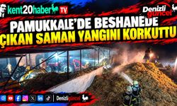 Pamukkale’de besihanede çıkan saman yangını korkuttu