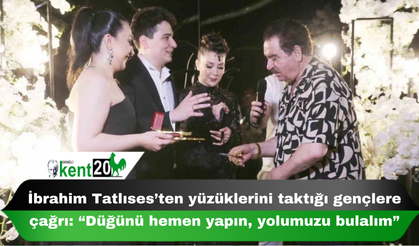 İbrahim Tatlıses’ten yüzüklerini taktığı gençlere çağrı: “Düğünü hemen yapın, yolumuzu bulalım”