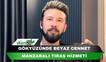 Gökyüzünde beyaz cennet manzaralı tıraş hizmeti