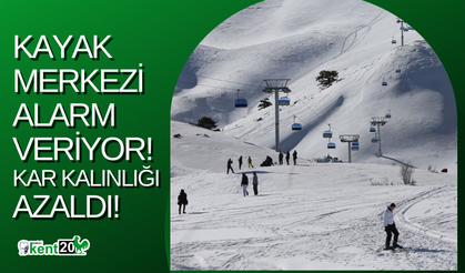 Denizli Kayak Merkezi'nde kar giderek azalıyor!