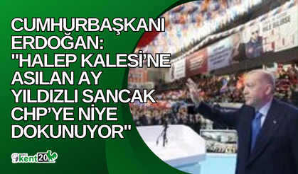 Cumhurbaşkanı Erdoğan: "Halep Kalesi’ne asılan ay yıldızlı sancak CHP’ye niye dokunuyor"
