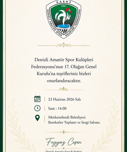 DASKF 17. OLAĞAN GENEL KURULU 23 HAZİRAN’DA GERÇEKLEŞECEK