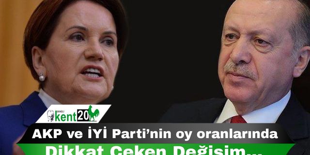 AKP ve İYİ Parti’nin oy oranlarında dikkat çeken değişim…