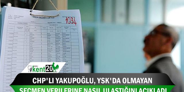 CHP'li Yakupoğlu, YSK'da olmayan seçmen verilerine nasıl ulaştığını açıkladı