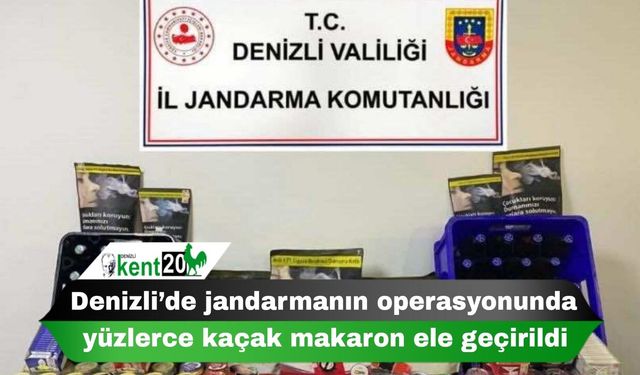 Denizli’de jandarmanın operasyonunda yüzlerce kaçak makaron ele geçirildi