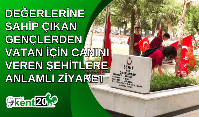 Değerlerine sahip çıkan gençlerden vatan için canını veren şehitlere anlamlı ziyaret