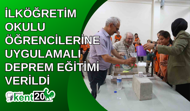 İlköğretim okulu öğrencilerine uygulamalı deprem eğitimi verildi