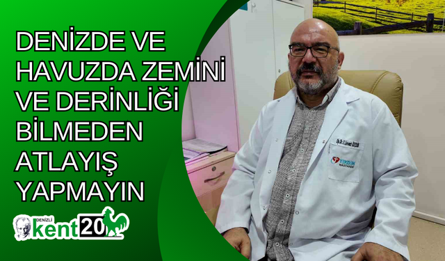 Denizde ve havuzda zemini ve derinliği bilmeden atlayış yapmayın